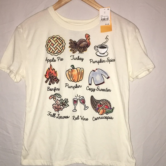 Modern Lux Tops - Thanksgiving short sleeve graphic t-shirt Ivory